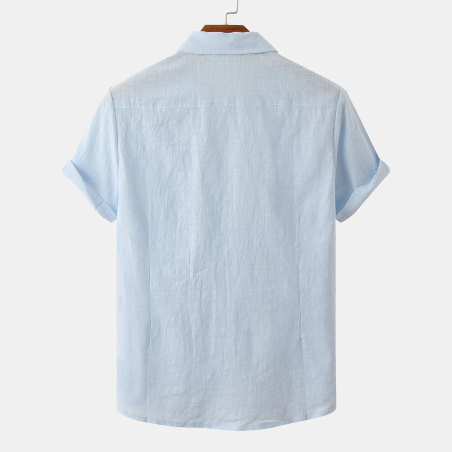 Daphne Elegant Shirt with Short Sleeve in Light Blue