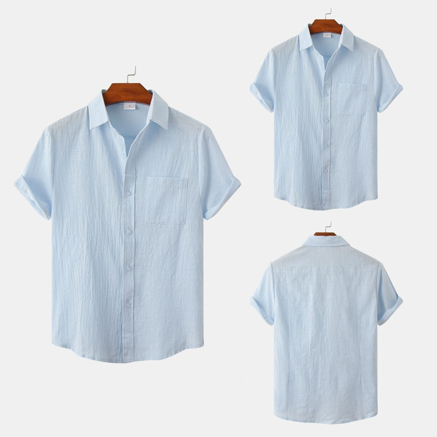 Daphne Elegant Shirt with Short Sleeve in Light Blue