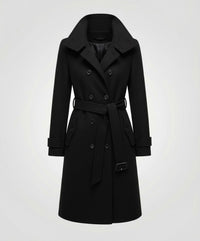 Daphne Elegant Trench Coat in Black