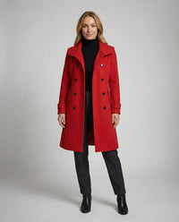 Daphne Elegant Trench Coat in Red