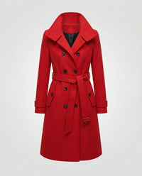 Daphne Elegant Trench Coat in Red
