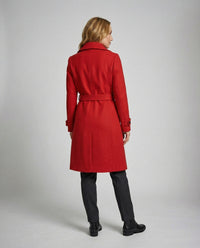 Daphne Elegant Trench Coat in Red
