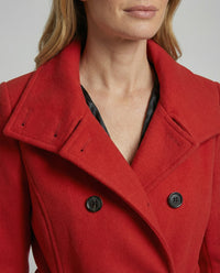 Daphne Elegant Trench Coat in Red