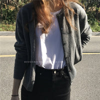 Daphne Knit Cardigan with Button Front in Rauchtabak