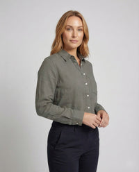 Daphne Linen Blouse with Oversized
