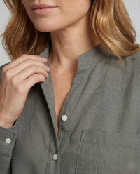 Daphne Linen Blouse with Oversized