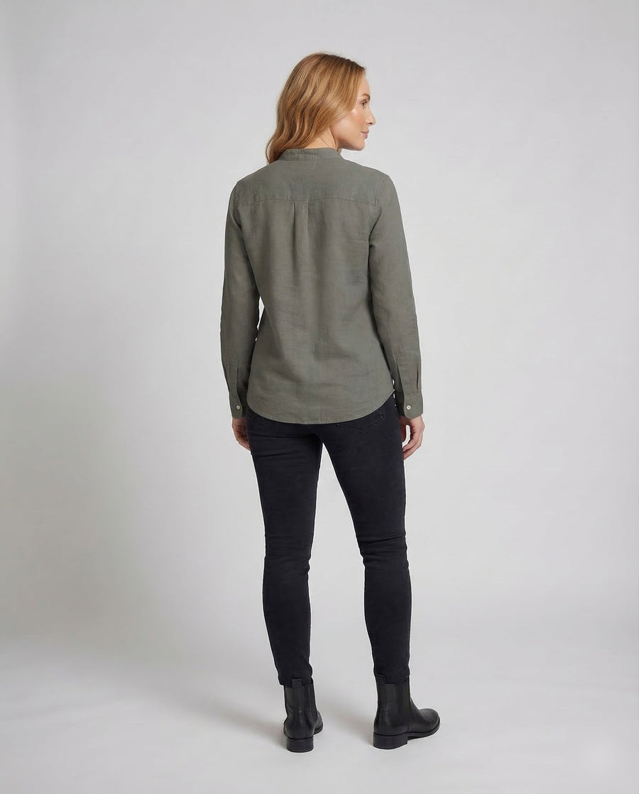 Daphne Linen Blouse with Oversized