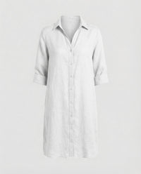 Daphne Linen Dress in White