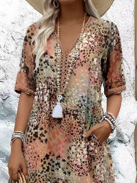 Dara Casual Midi Dress with Pockets in Khaki