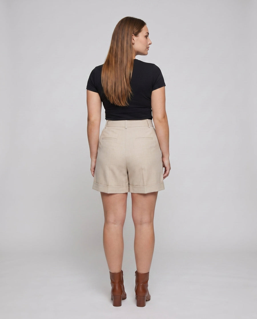 Dara Elegant Linen Shorts with Pockets