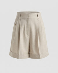 Dara Elegant Linen Shorts with Pockets in Linen
