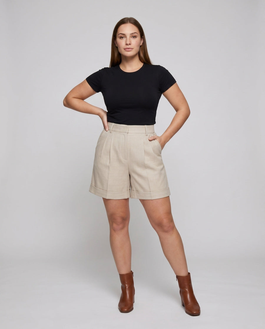 Dara Elegant Linen Shorts with Pockets