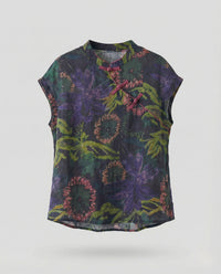 Dara Linen Blouse in Grey