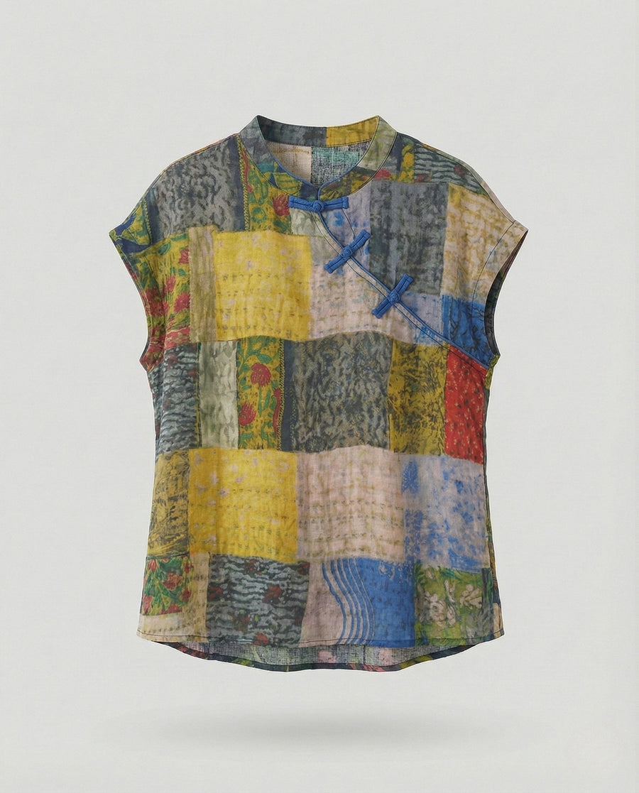 Dara Linen Blouse in Multicolour