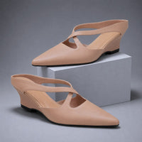 Darcy Crisscross Wedge Mule in Apricot