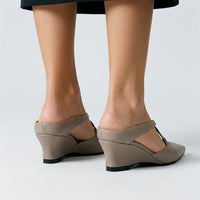 Darcy Crisscross Wedge Mule in Slate Gray