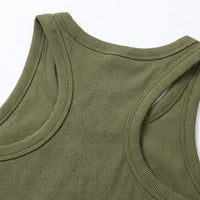 Dawnara Women's Built-In Bra Ribbed Tank Top
