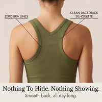 Dawnara Women's Built-In Bra Ribbed Tank Top