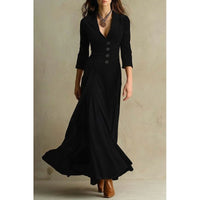 Dawnwyn Women's Velvet Maxi Dress Tailored Gown in Black