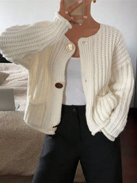 Margot Linen Button Cardigan
