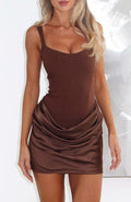 Shy Girl Mini Dress Chocolate