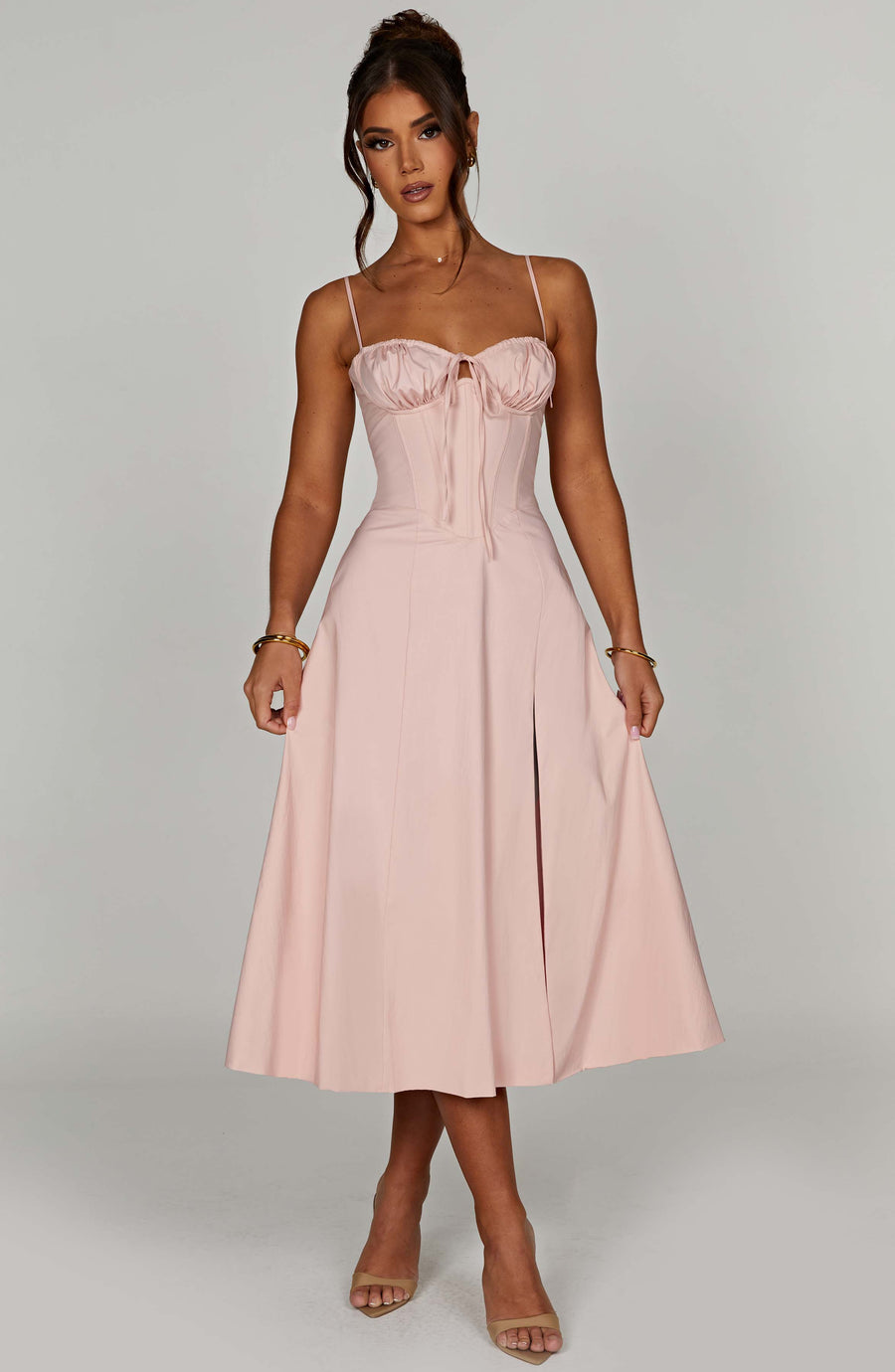 Rhea Midi Dress – Blush