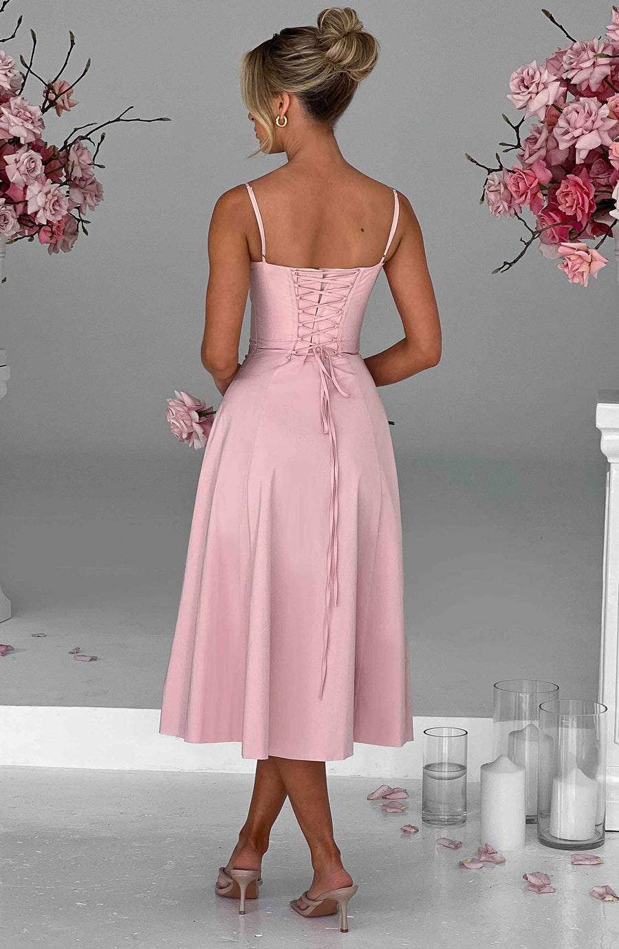Rhea Midi Dress – Blush