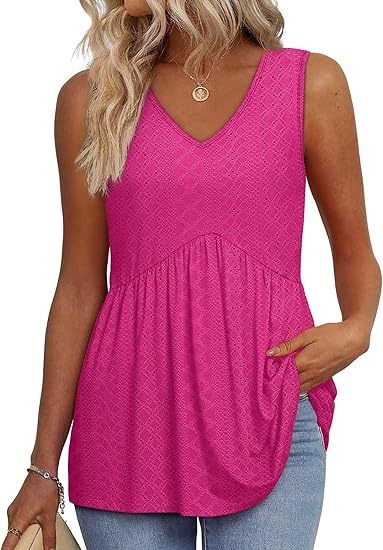 Deanna™ Elegant Casual Daily Top in Pink Red