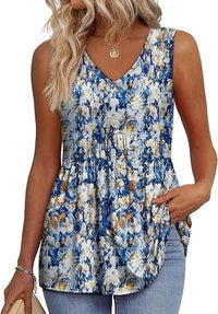 Deanna™ Elegant Casual Daily Top in Yellow/Blue