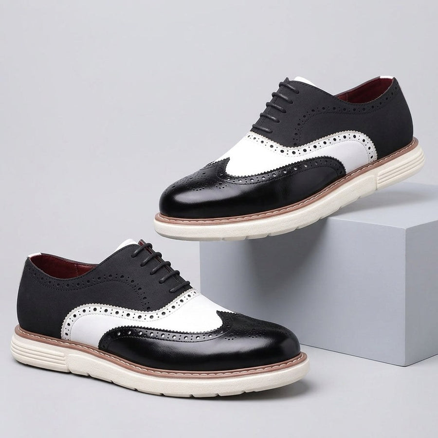 Declan Wingtip Brogue Oxford in Black & White