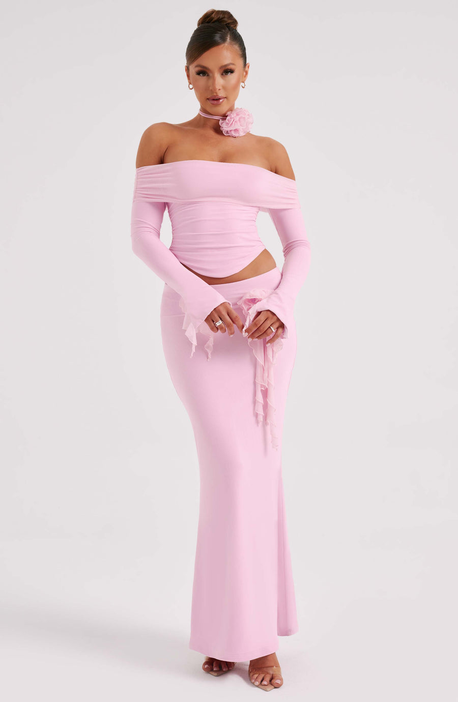 Aria Maxi Skirt in Pink