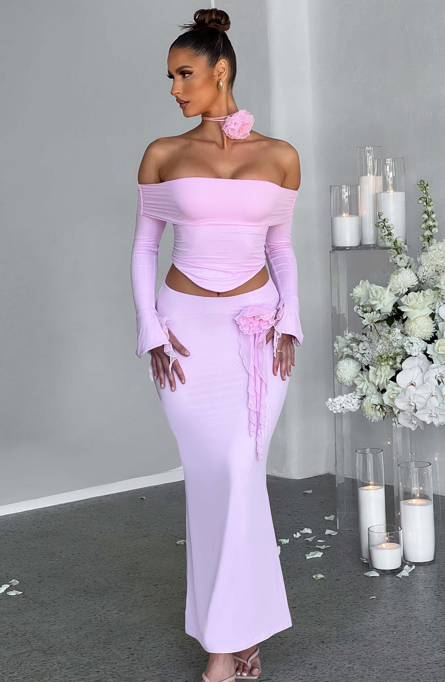 Aria Maxi Skirt in Pink
