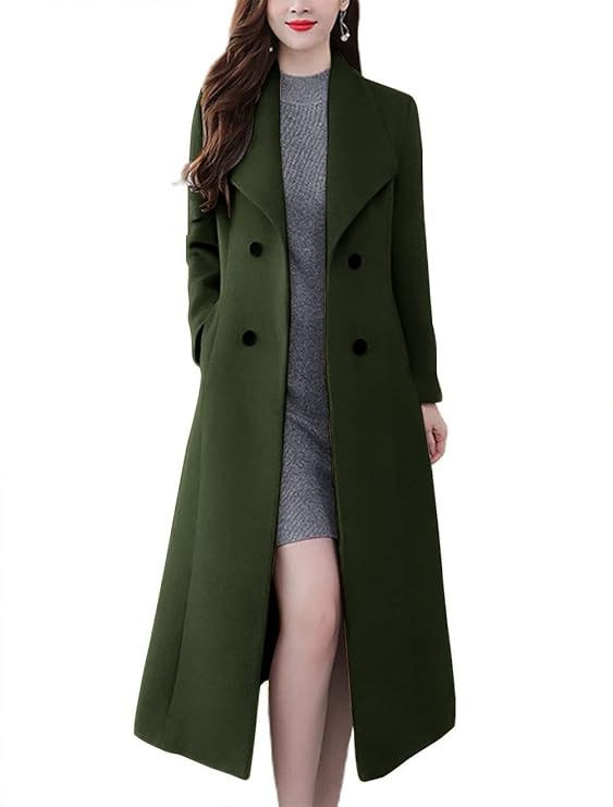 Delia Coat in Olive Green