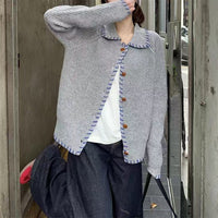 Delia Comfortable Knit Cardigan in Grey