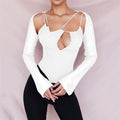 Delia Elegant Bodysuit with V-Neck