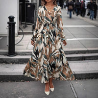 Delia Elegant Dress in Camel