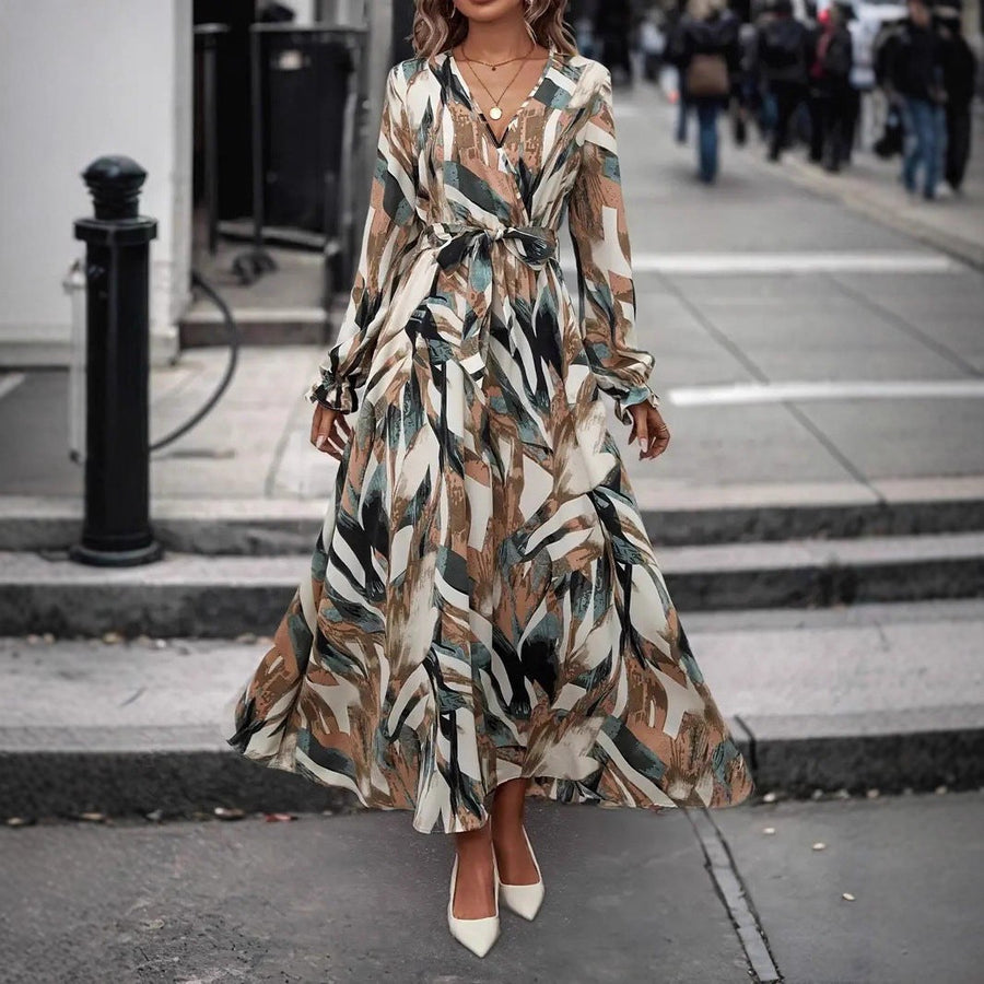 Delia Elegant Dress in Camel