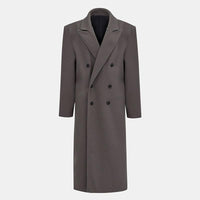 Delia Elegant Trench Coat with Belted in Grey