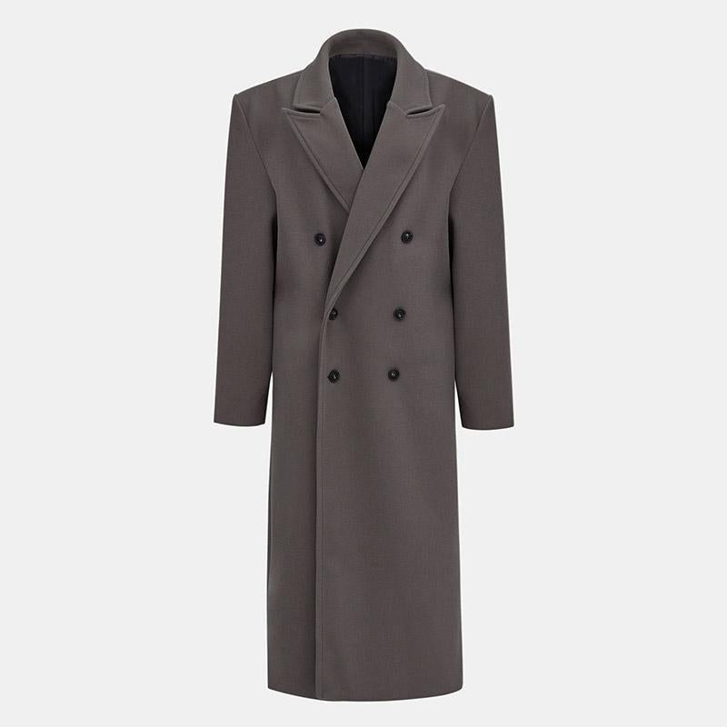 Delia Elegant Trench Coat with Belted in Grey