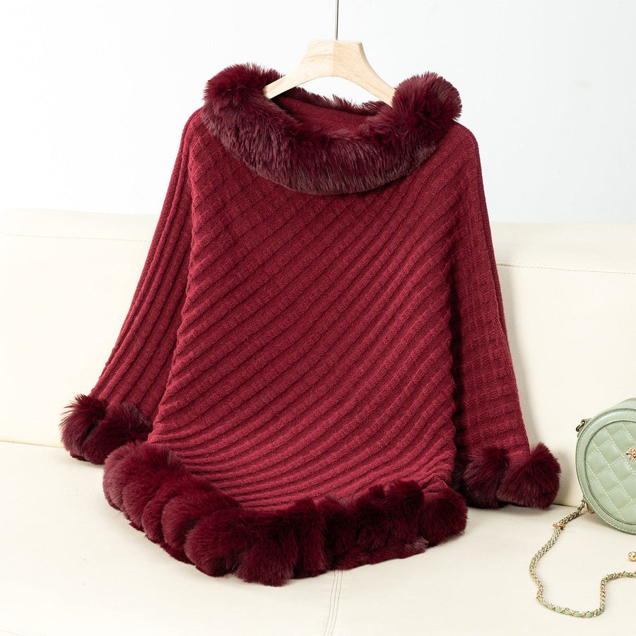 Delia Knit Blanket in Burgundy