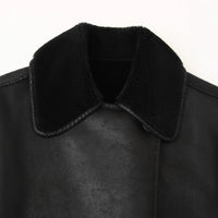 Delia Leather Jacket with Pockets
