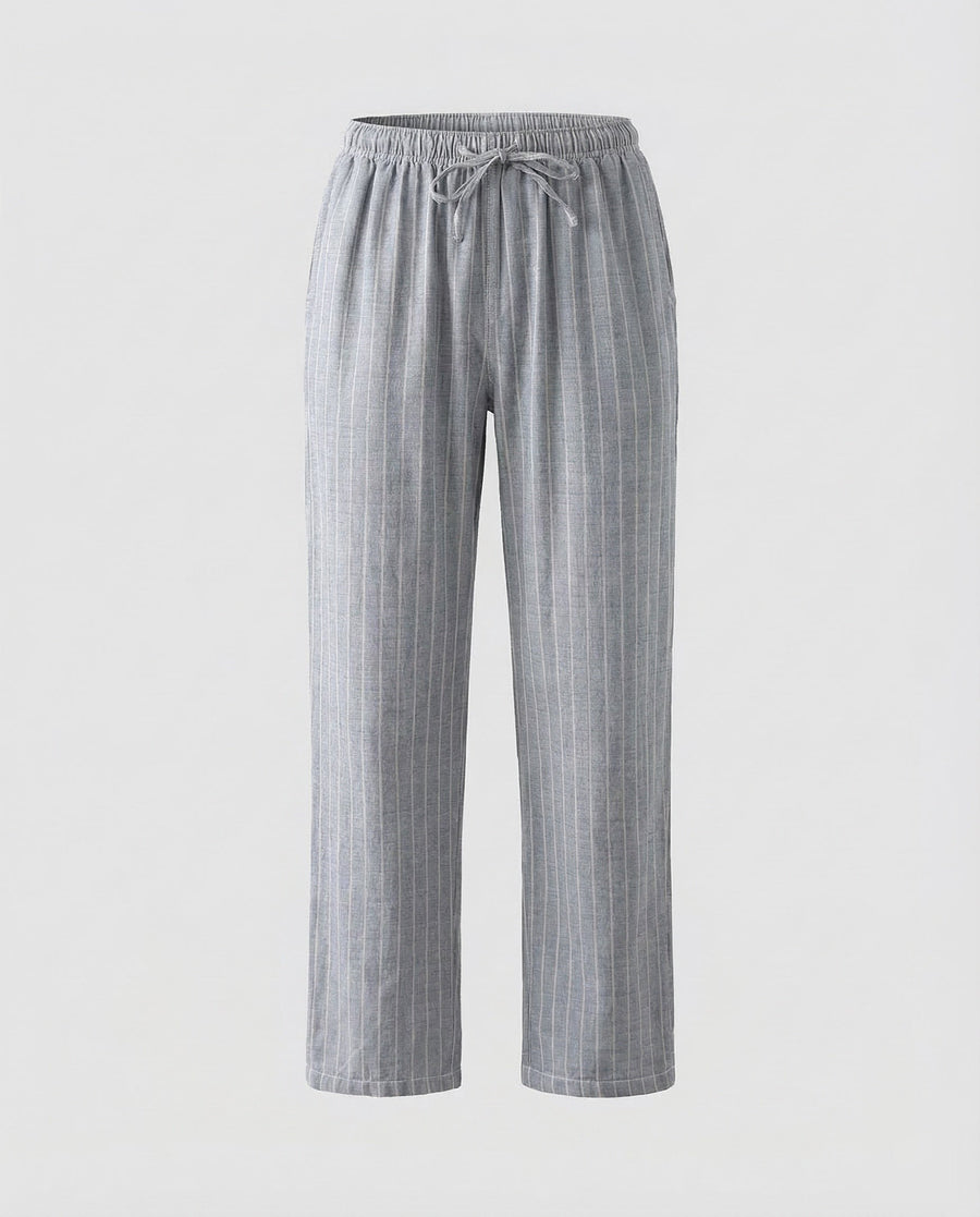 Delia Linen Trousers in Blue