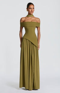 Sigrid Maxi Dress – Deep Olive