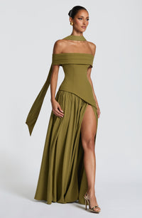 Sigrid Maxi Dress – Deep Olive
