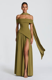 Sigrid Maxi Dress – Deep Olive