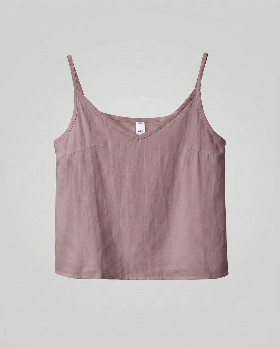 Delphine Airy Linen Top in Grey Purple