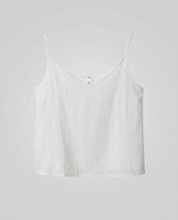 Delphine Airy Linen Top in White