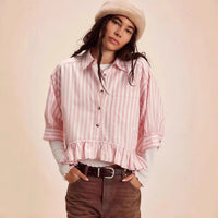 Delphine Casual Blouse with Ruffles