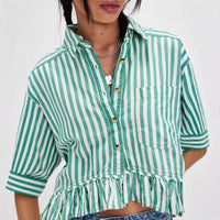 Delphine Casual Blouse with Ruffles