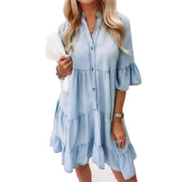 Delphine Elegant Denim Dress